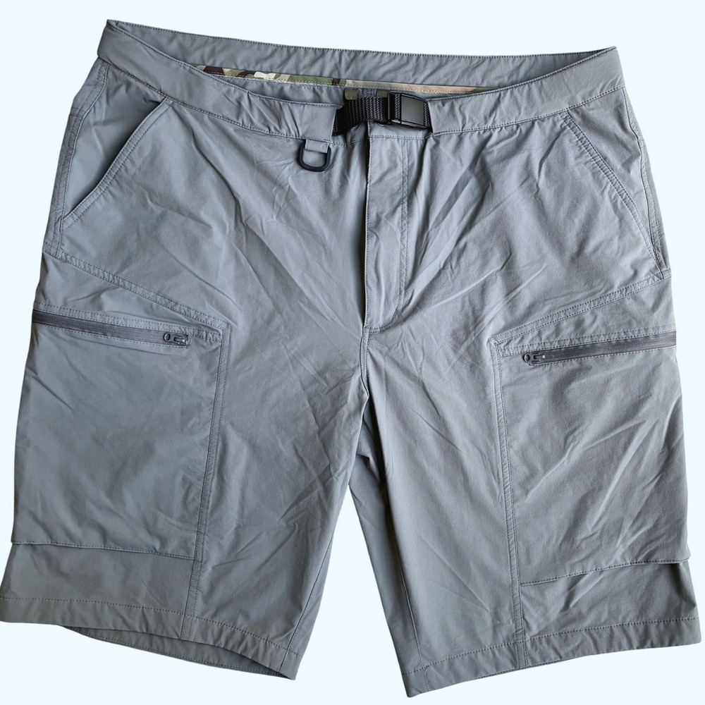 Free Soldier Mens Tactical Cargo Shorts Gray Size 42 Nylon Spandex Hiking Belted